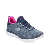 Skechers Femme Summits-Quick Getaway Basket, Bleu Marine/Rose Fuchsia, 38 EU Large