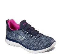 Skechers Femme Summits-Quick Getaway Basket, Bleu Marine, Rose Vif, 35 EU