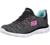 Skechers Femme Summits Quick Getaway Espadrilles, Black Light Blue, 38.5 EU Large