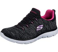 Skechers Femme Summits Quick Getaway Espadrilles, Black Mesh/Pink & Purple Trim, 40 EU