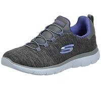 Skechers Femme Summits Quick Getaway Espadrilles, Charcoal Mesh/Purple Trim, 42 EU