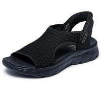 Skechers Femme Summits Sandal Sweetly Evolved Slip-In ENTRAINEUSE, Black Knit, 39 EU