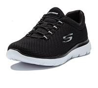 Skechers Femme SUMMITS Sneaker, Black Mesh White Trim, 41