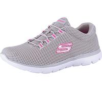 Skechers Femme SUMMITS Sneaker, Gray Mesh Hot Pink Trim, 36
