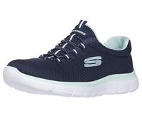 Skechers Femme Summits Sneaker, Navy Mesh/Aqua Trim, 38 EU Large