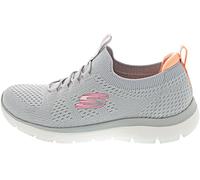 Skechers Femme Summits Top Player Basket, Gray Knit Pink Coral Trim, 36.5 EU