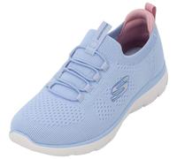 Skechers Femme Summits Top Player Basket, Light Blue Knit Multi Trim, 38.5 EU