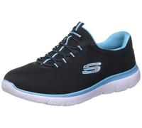 Skechers Femme Summits Top Player Baskets Tendance, Black Turquoise, 38 EU