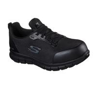 Skechers Femme Sure Track Jixie Mocassin, Textile synthétique Noir, 36.5 EU