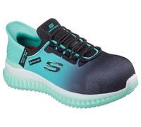 Skechers Femme Tilido Ombray Botte de sécurité, Noir et Bleu Sarcelle, 39.5 EU