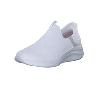 Skechers Femme Ultra Flex 3.0 Cozy Streak Basket, Garniture Gris Clair en Tricot Blanc, 38 EU