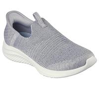 Skechers Femme Ultra Flex 3.0 Smooth Step Basket, Light Grey Knit/Jersey/Trim, 37.5 EU