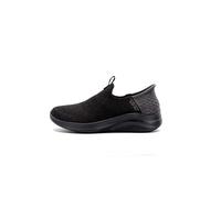 Skechers Femme Ultra Flex 3.0 Smooth Step Chausson, Black Knit/Jersey/Trim, 35 EU