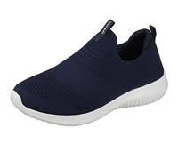 Skechers Femme Ultra Flex-First Take Baskets Enfiler, Bleu (Navy), 36 EU
