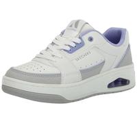 Skechers Femme Uno Court Tribunal DE L'ONU, White Leather/Lav Duraleather Trim, 38.5 EU