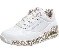 Skechers Femme Uno Loving Love Basket, White Durabuck/Rose Gold Print Trim, 37.5 EU