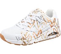 Skechers Femme Uno Metallic Love Shoes, White and Multi Metallic Heart Print Durabuck, 40 EU