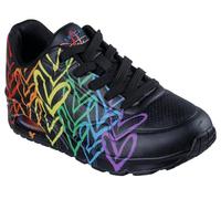 Skechers Femme Uno - Pleine d'amour, Noir/multicolore, 8.5