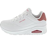 Skechers Femme Uno Pop Back Basket, Bordure en Daim Corail Durabuck Blanc, 36 EU