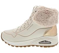 Skechers Femme Uno Rugged Fall Shimmer Bottine, Natural Durabuck/Gold Metallic/Faux Fur, 40 EU