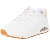 Skechers Femme Uno Shimmer Away Fashion-Sneakers, White Durabuck Rose Gold Duraleather Trim, 38 EU Large