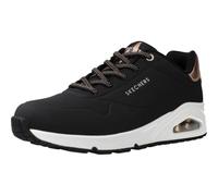 Skechers Femme Uno Shimmer Away Trainers, Black Durabuck, 36 EU