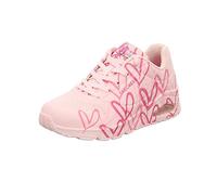 Skechers Femme Uno Spread The Love Basket, Rose W Multi Color Heart Print Durabuck Mesh, 39.5 EU