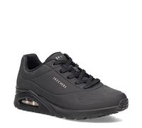 Skechers Femme Uno Stand on Air Basket, Black Durabuck/Mesh, 35 EU Large
