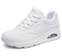 Skechers Femme Uno-Stand on Air Basket, White Durabuck/Mesh, 35 EU Large