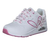 Skechers Femme Uno-Twin Hearts Basket, White Pink Red Duraleather, 41 EU
