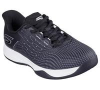 Skechers Femme Viper Court Reload Basket, Textile synthétique Noir avec Bordure Blanche, 39 EU
