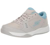 Skechers Femme Viper Court Smash-Athletic Indoor Outdoor Pickleball Shoes | Relaxed Fit Sneakers Basket, Gris/Bleu, 40 EU