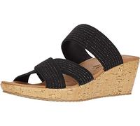 Skechers Femme Wedge Sandale cale, Noir, 39 EU
