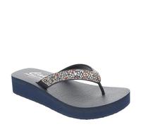 Skechers Femme Cali Vinyasa Sauvages Daisies, Navy Mitobuck Multi Gem Stone Trim, 40 EU