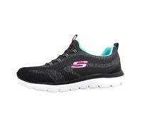 Skechers Femme New Summits Nouvelle Nature, Black Knit/Pink & Aqua Trim, 38 EU
