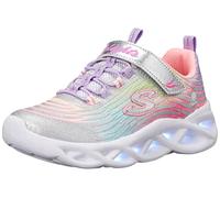 Skechers Fille 302321l BKMT Basket S Lights Twisty Brights Mystical Bliss, Argent Multi Mesh, 32 EU