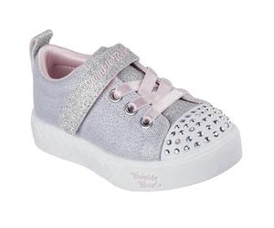 Skechers Fille Heart Steps Shimmer Sweetie Sneaker, Grey, 21 EU