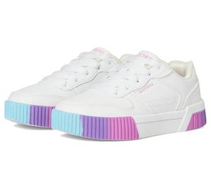 Skechers Fille Jade Soft Glow, White Synthetic Multi Neon Trim, 29 EU