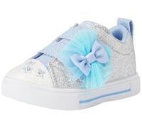 Skechers Fille Orteils Scintillants Baskets, Silver Synthetic Lt Blue Trim, 27 EU