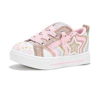 Skechers Fille Twinkle Sparks-Cosmic Burst Basket | Décontracté, lumineux, orteils scintillants, semelle intérieure confortable rembourrée, fermeture adaptative