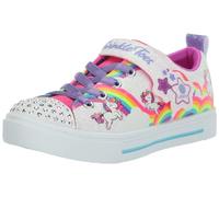Skechers Fille Twinkle Sparks Jumpin' Clouds Sneakers, White Synthetic Multi Trim, 30 EU