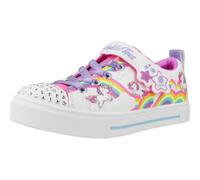 Skechers Fille Twinkle Sparks Jumpin' Clouds Sneakers, White Synthetic Multi Trim, 32 EU