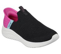 Skechers Fille Ultra Flex 3.0 Fresh Time Flat-sheets, Black Mesh Pink Trim, 33.5 EU