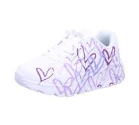 Skechers Fille UNO Lite Baskets, White Synthetic/Neon Multi Trim, 39.5 EU