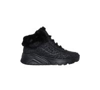 Skechers Fille UNO LITE Bottes Hiver à Lacets Noir Leopard, Chaussures Plates