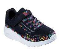 Skechers Fille Uno Lite Heart Craze, Black Synthetic Multi Trim, 28.5 EU