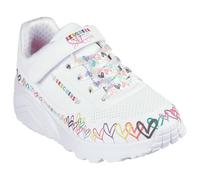 Skechers Fille Uno Lite Heart Craze, White Synthetic Multi Trim, 29 EU