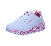 Skechers Fille Uno Lite Lovely Luv Basket, Bordure Synthétique Blanche Rouge et Rose, 38 EU