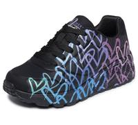 Skechers Fille Uno Lite Metallic Joy Baskets, Black Synthetic Multi Trim, 39 EU