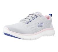 Skechers Chaussures femme Flex Appeal 5.0 – Mesh gris, finitions bleu et rose – Taille 41 EU